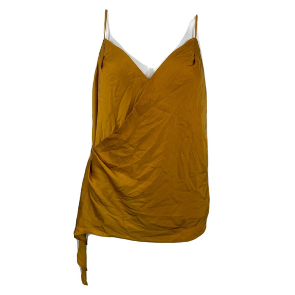 Express‎ Tank Top Womens Sz S Brown Gold V-Neck Wrap Cami Ruched - Picture 1 of 10